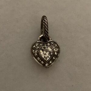Brighton Jewelry Silver Plated Bedazzled Heart Necklace Mini Charm